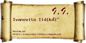 Ivanovits Ildikó névjegykártya